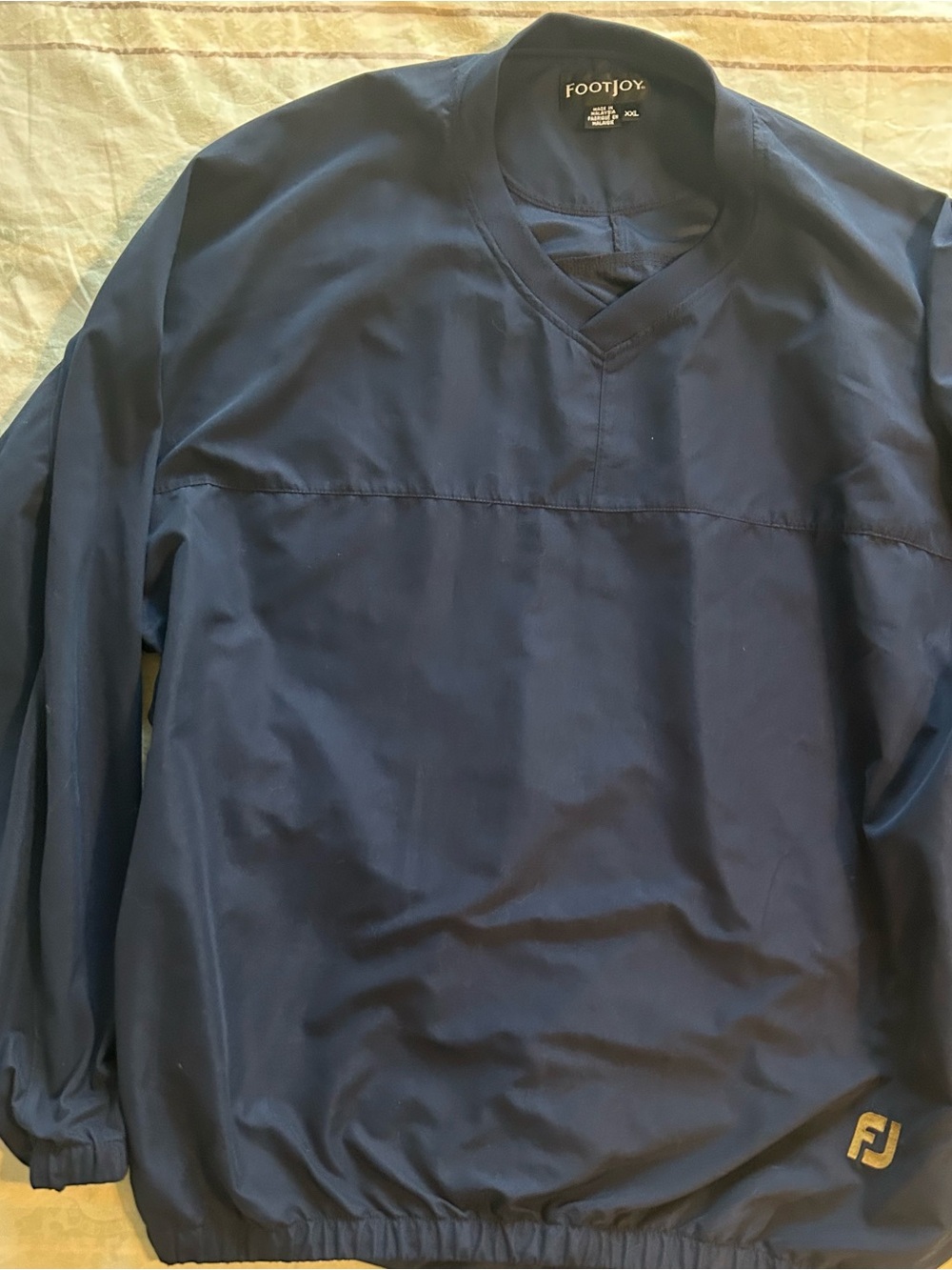 FootJoy Navy V-Neck Lightweight Golf Pullover Windbreaker XXL